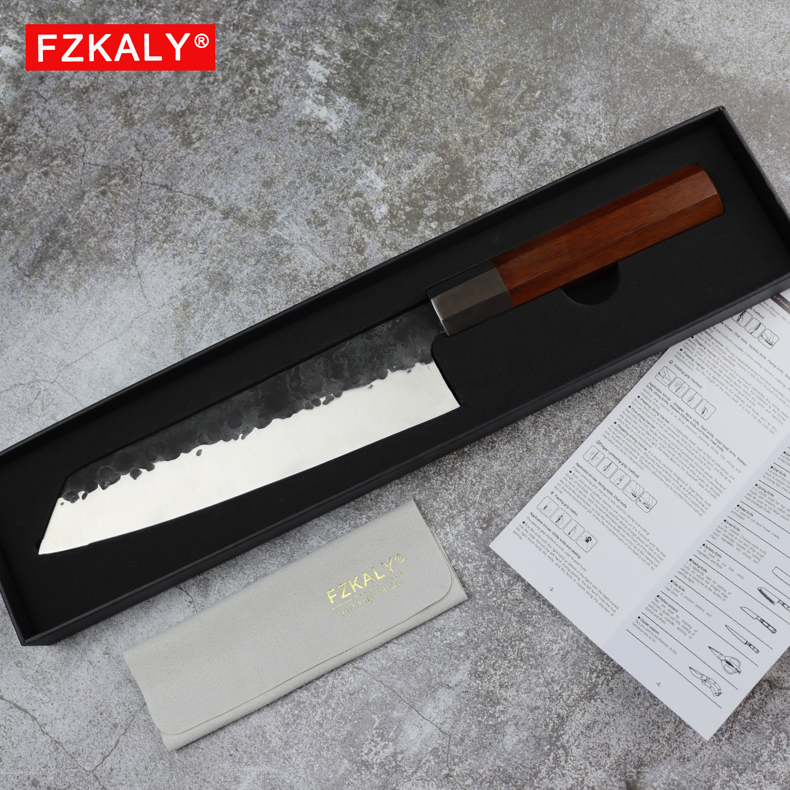 Fzkaly Hand Forged Chef Knife with Gift Box