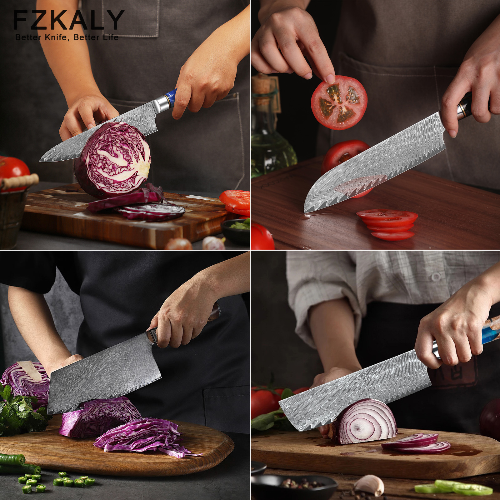 Professional Damascus Steel Chef Knife Set