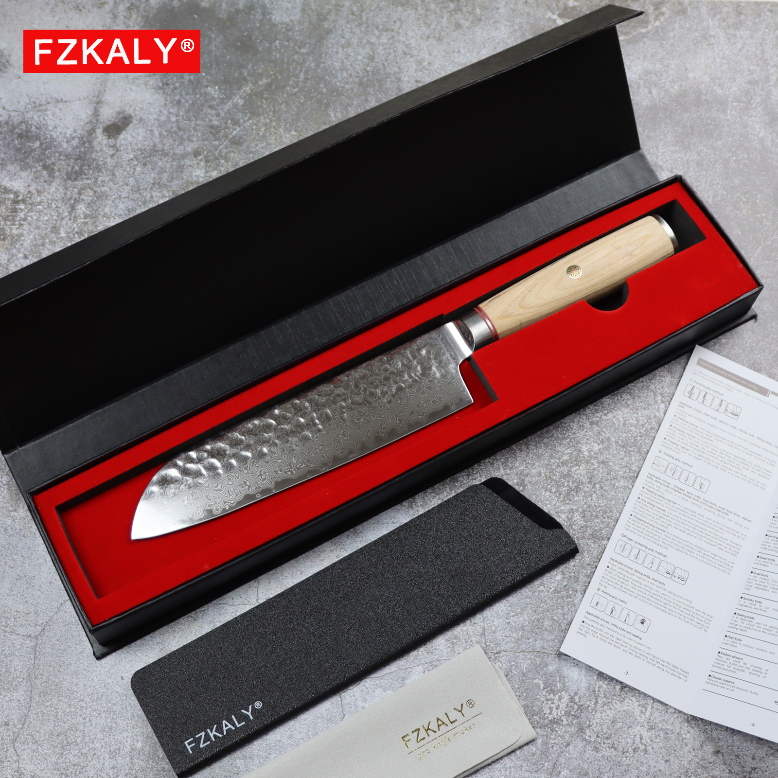 Santoku Damascus Knife 7"