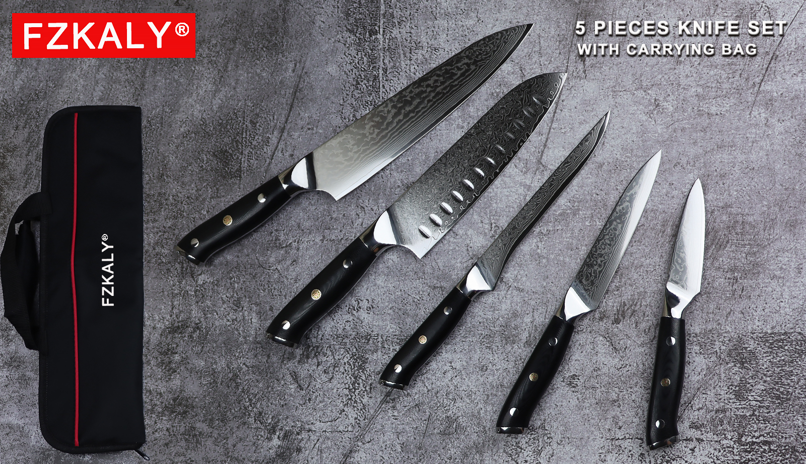 Chef Knife Set With Carrying Case