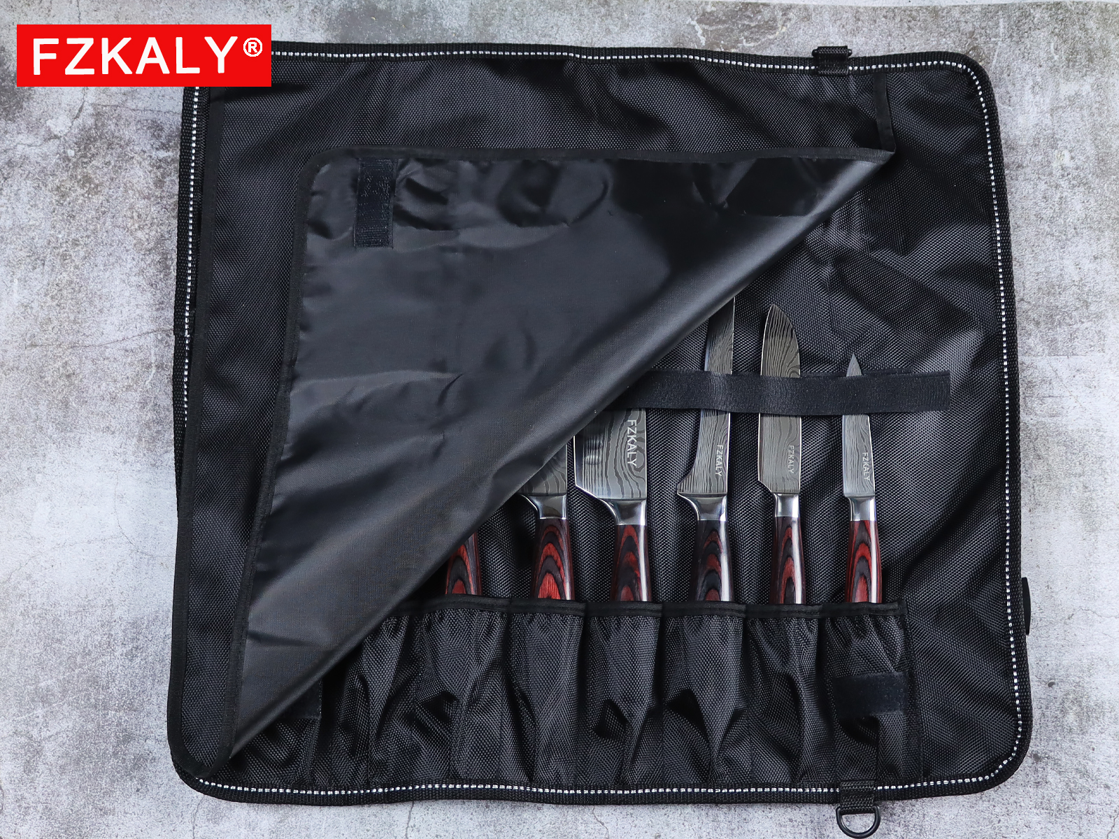 Fzkaly Canvas Knife Roll, 8 Pocket