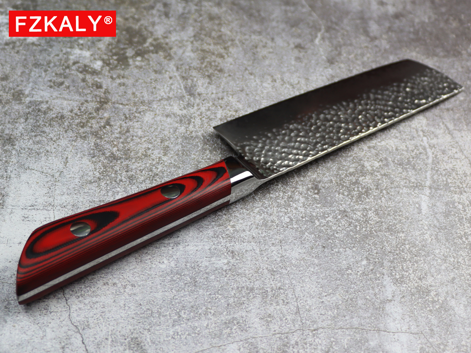 Fzkaly 7" Japanese Damascus Nakiri Knife