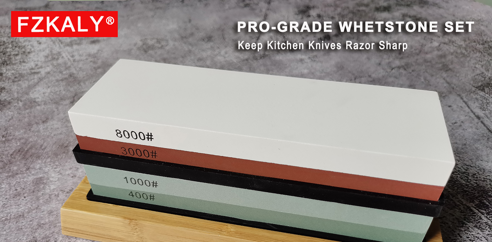 PRO-GRADE #400 / #1000 and #3000 / #8000 Grit Whetstone Set