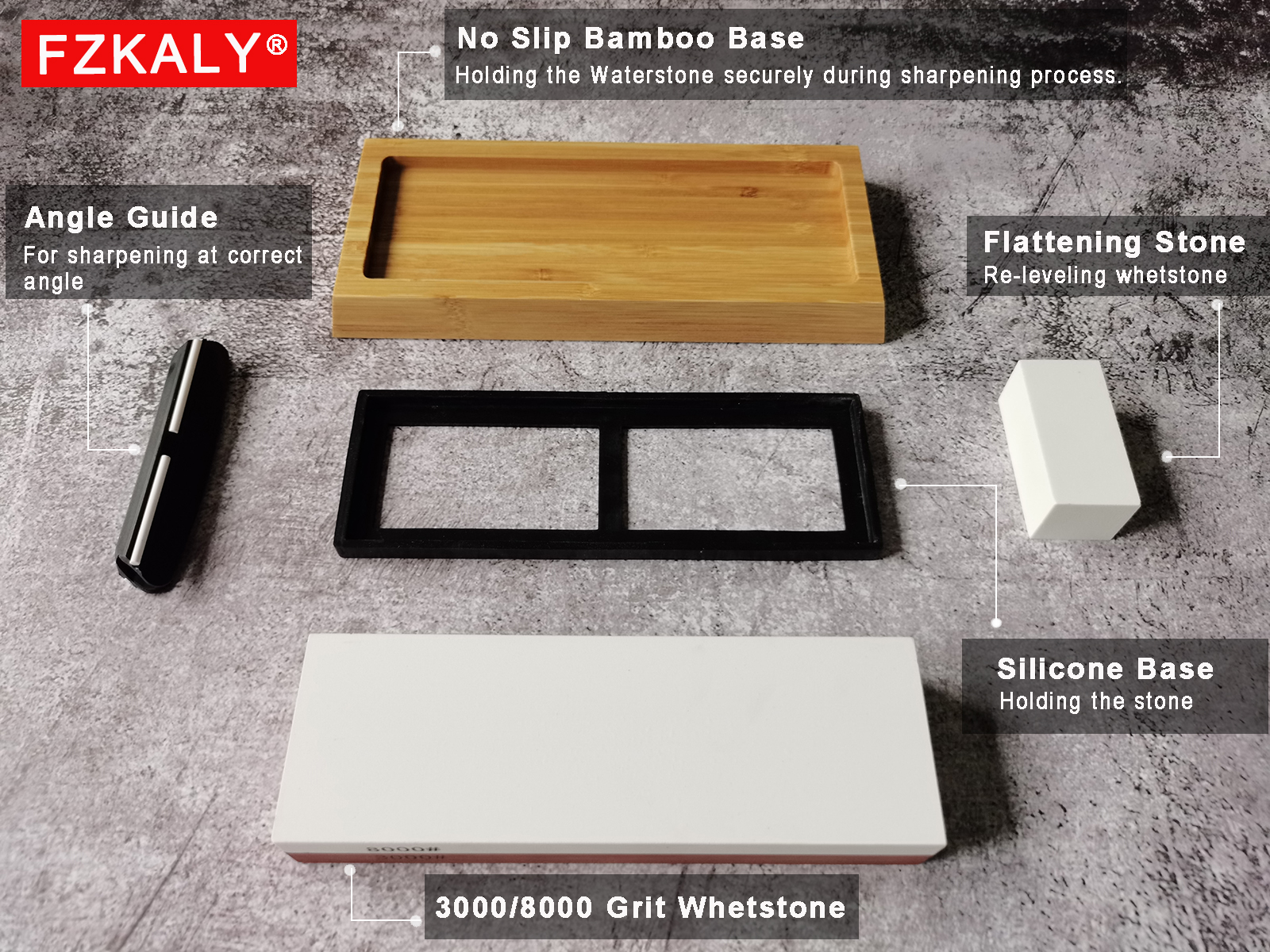 #3000 / #8000 Grit Whetstone - Detailed Description