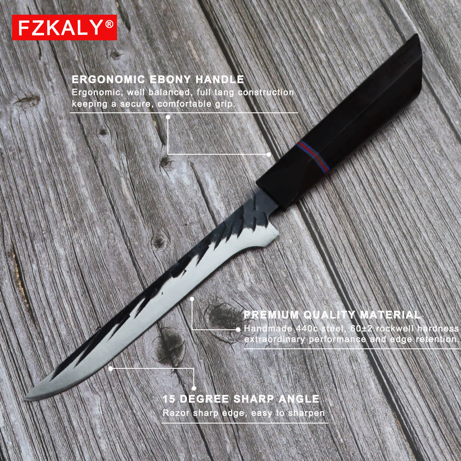 Fzkaly Professional Chef Boning Knife, Premium 440C High Carbon Steel