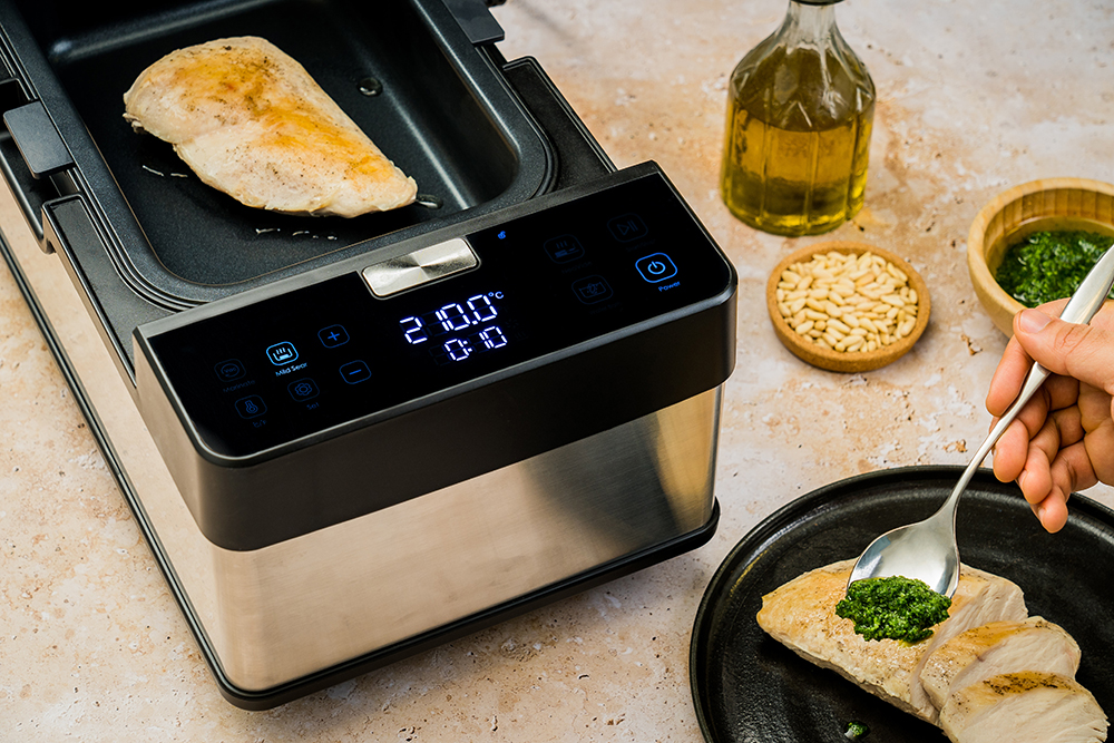 Sous Vide Chicken Breast With Genovese Pesto