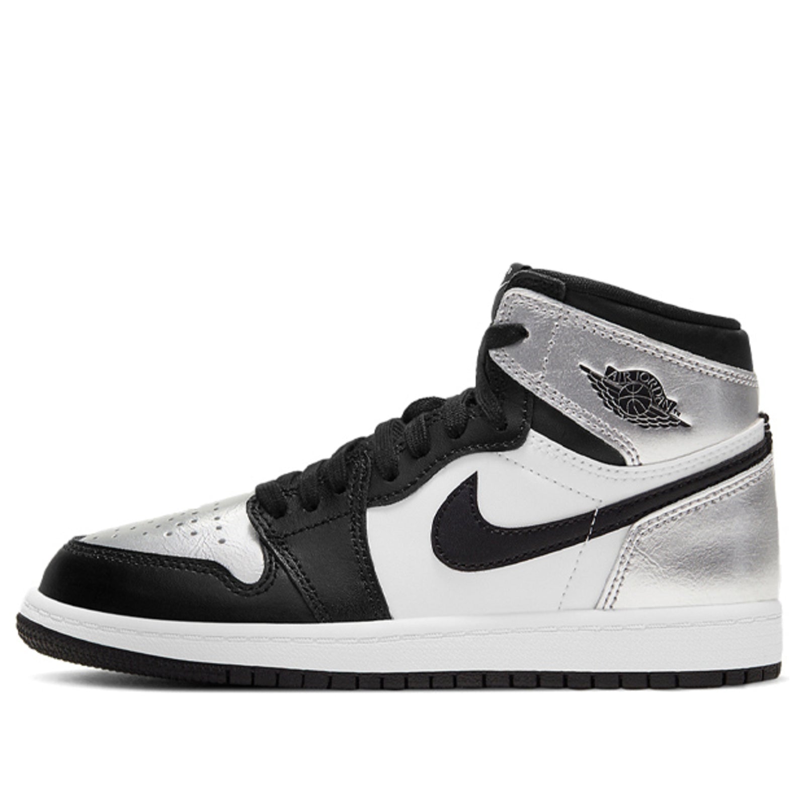 black white metallic silver jordan 1