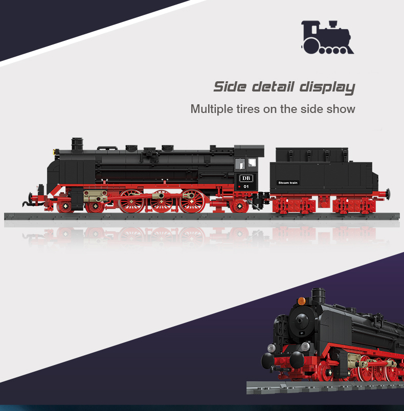 Classic Railway Steam locomotive Track Sets Building Block Expert Train Long-Distance Brick Counstrutor 59004