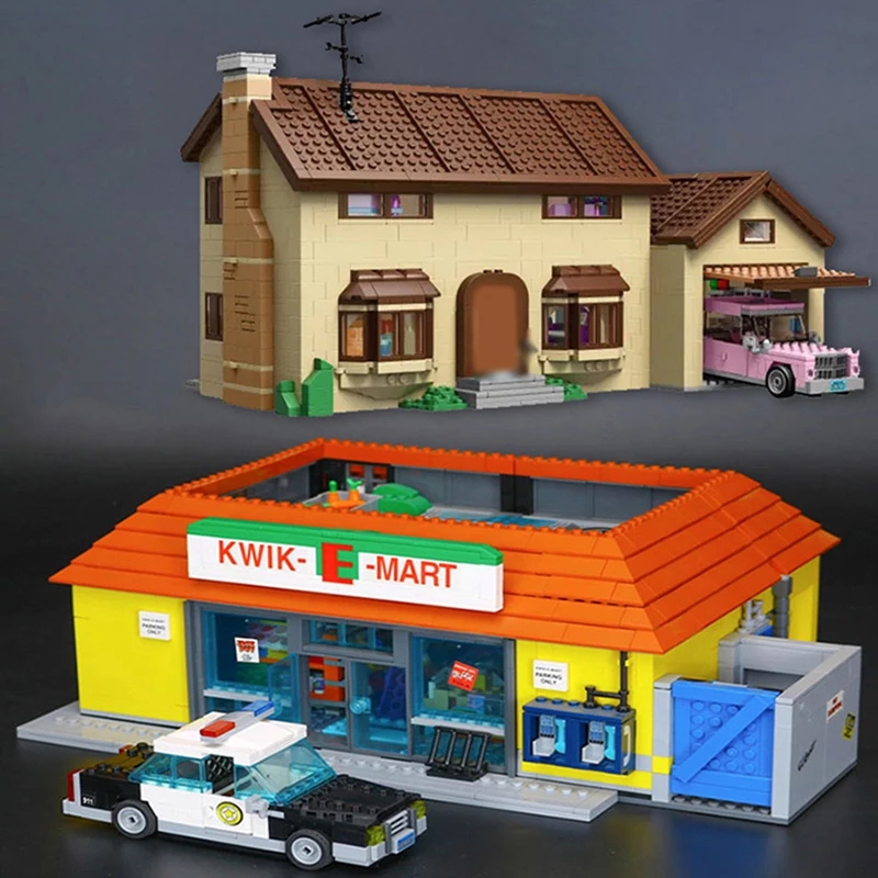 The Kwik E Mart And Supermarket House Model Building Blocks 16004 16005 71016 71006