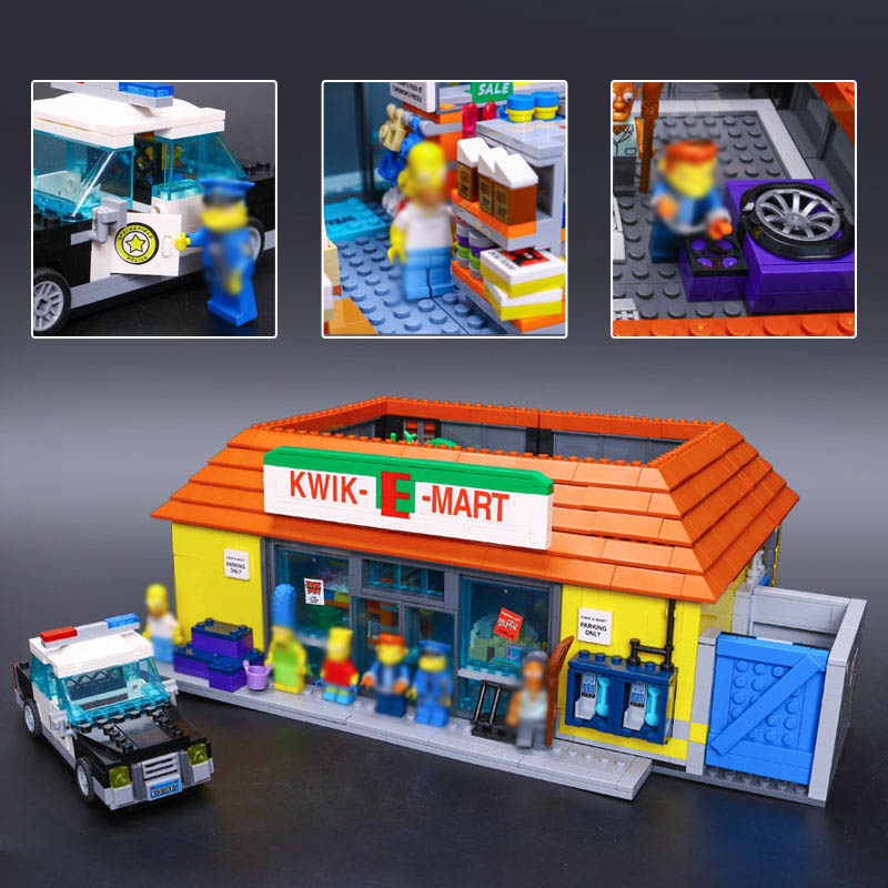 The Kwik E Mart And Supermarket House Model Building Blocks 16004 16005 71016 71006