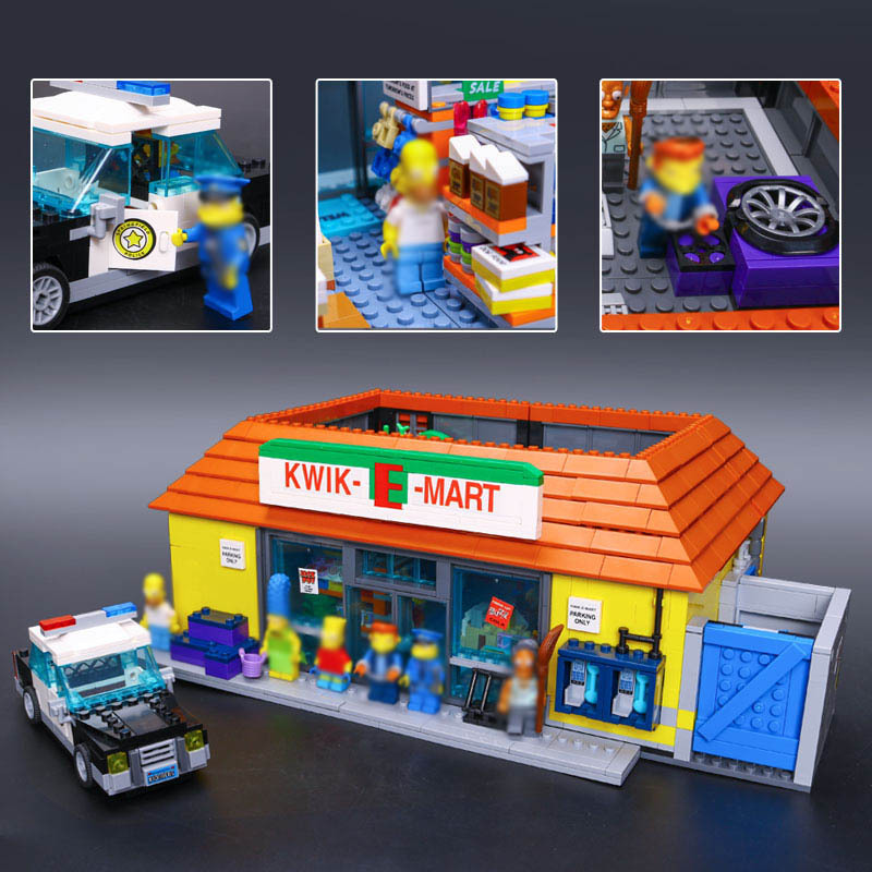 The Kwik E Mart And Supermarket House Model Building Blocks 16004 16005 71016 71006