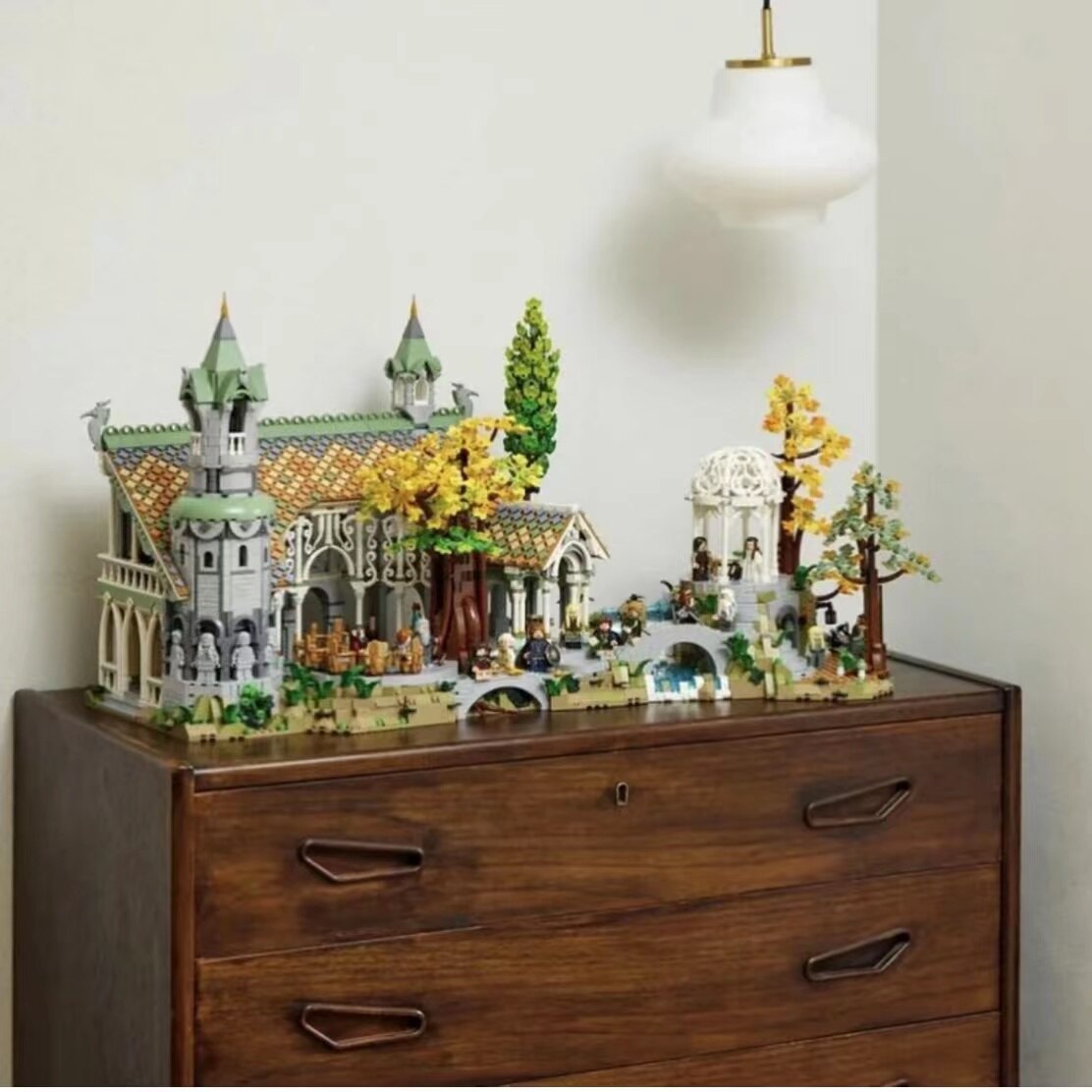 Creative Expert Icons Movie Lorded of Rings Rivendell Castle Model Building Blocks Brick 10316 Street View Toys 6167Pcs
