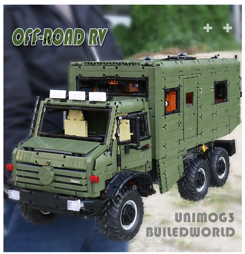 J907 High-Tech Remote Control The MOC Motorzied Nomadism RV Motorhome Truck Set Building Blocks Car