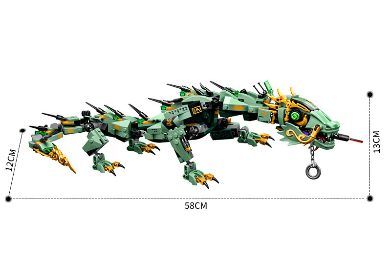 574pcs Mecha Dragon Building Blocks 70612 Green Ninjas Mech Dragon Blocks