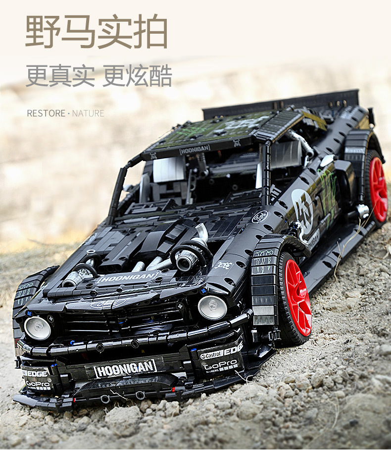 3209Pcs 1965 Ford Mustang Hoonicorn Racing Car Building Block Bricks 90068 20102