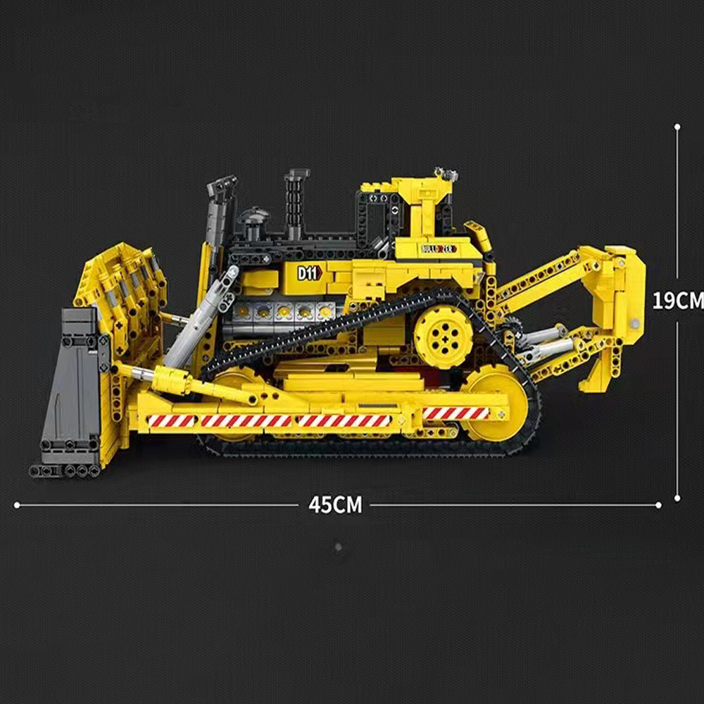 22001 1988pcs High-tech Engineering Car Series Mechanical D11 Bulldozer Moc Building Blocks