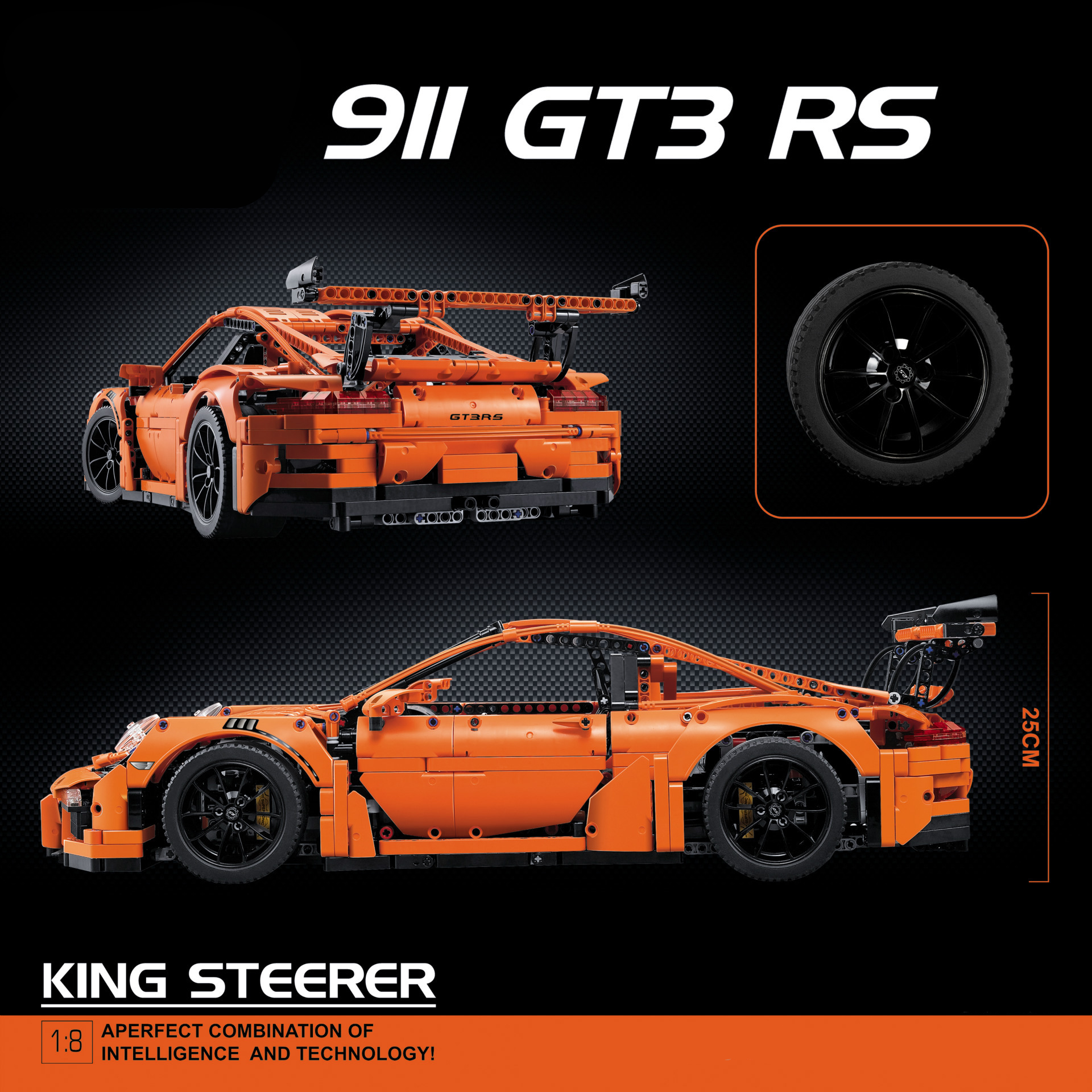 90089 2728Pcs High-tech Italian Super Race Car Model Building Block 42056 20001 3368B 3368C