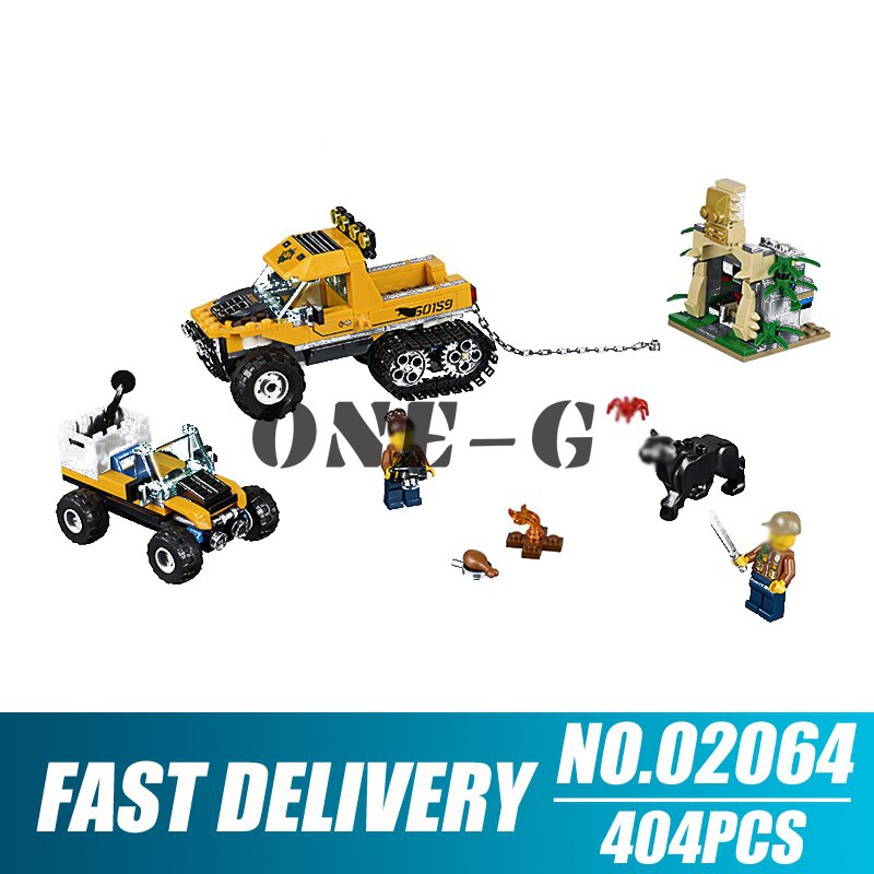 Building blocks 02064 Compatible lepining City series 60159 Jungle Halftrack Mission figures