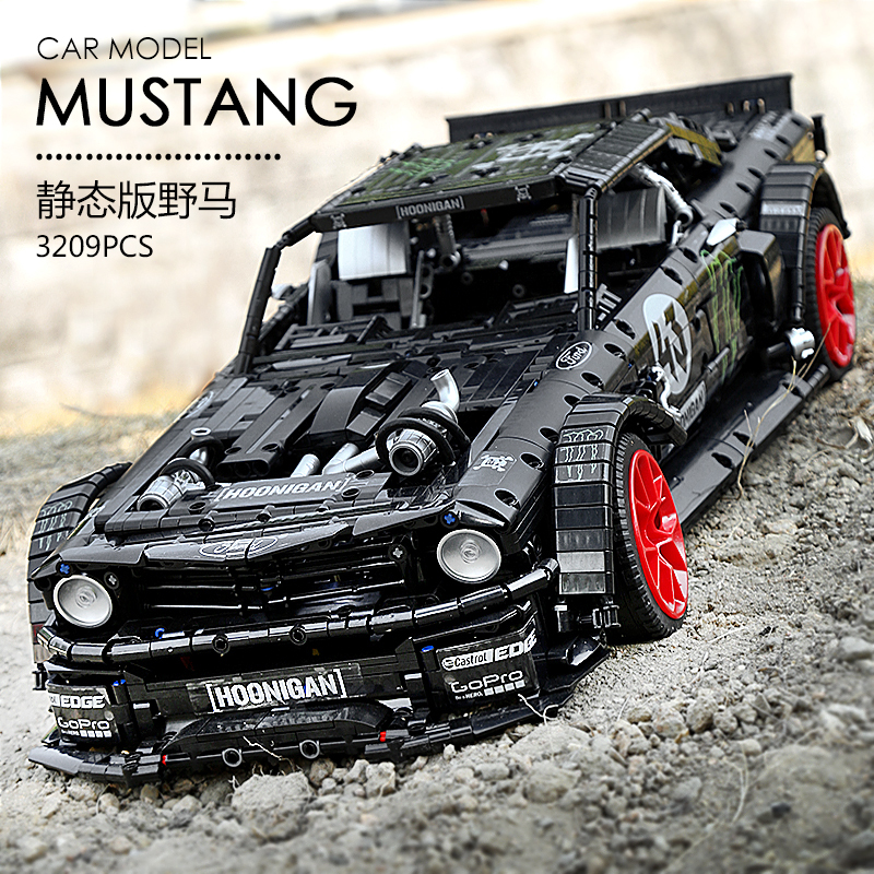 3209Pcs 1965 Ford Mustang Hoonicorn Racing Car Building Block Bricks 90068 20102