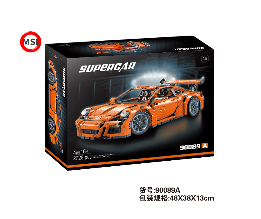 90089 2728Pcs High-tech Italian Super Race Car Model Building Block 42056 20001 3368B 3368C