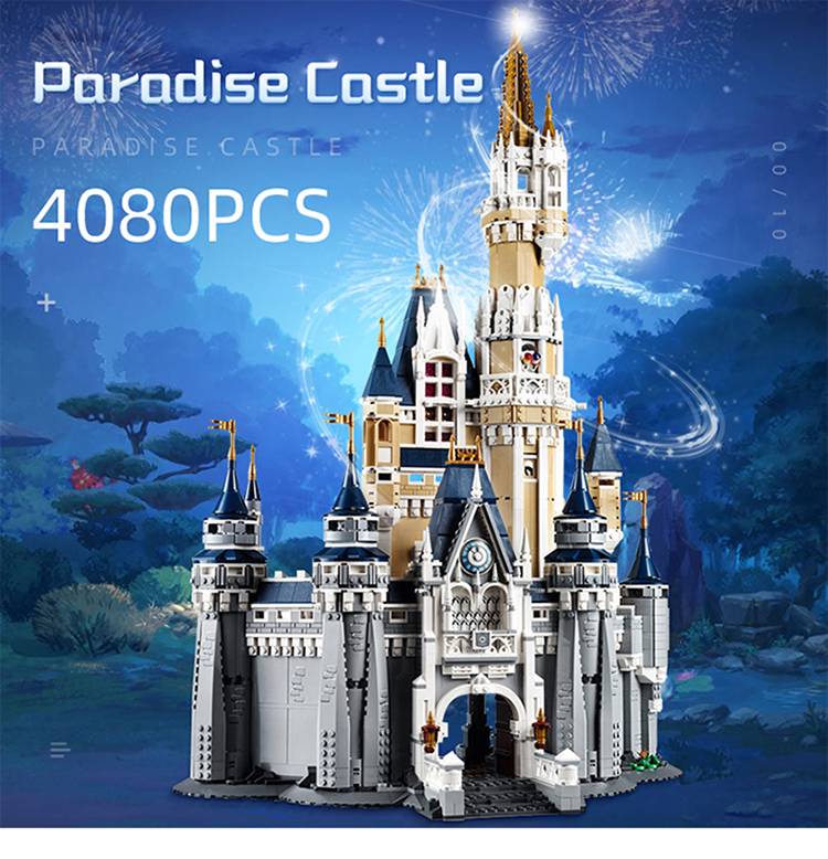 4080PCS Cinderella Princess Castle Model Building Blocks 71040 16008 83008