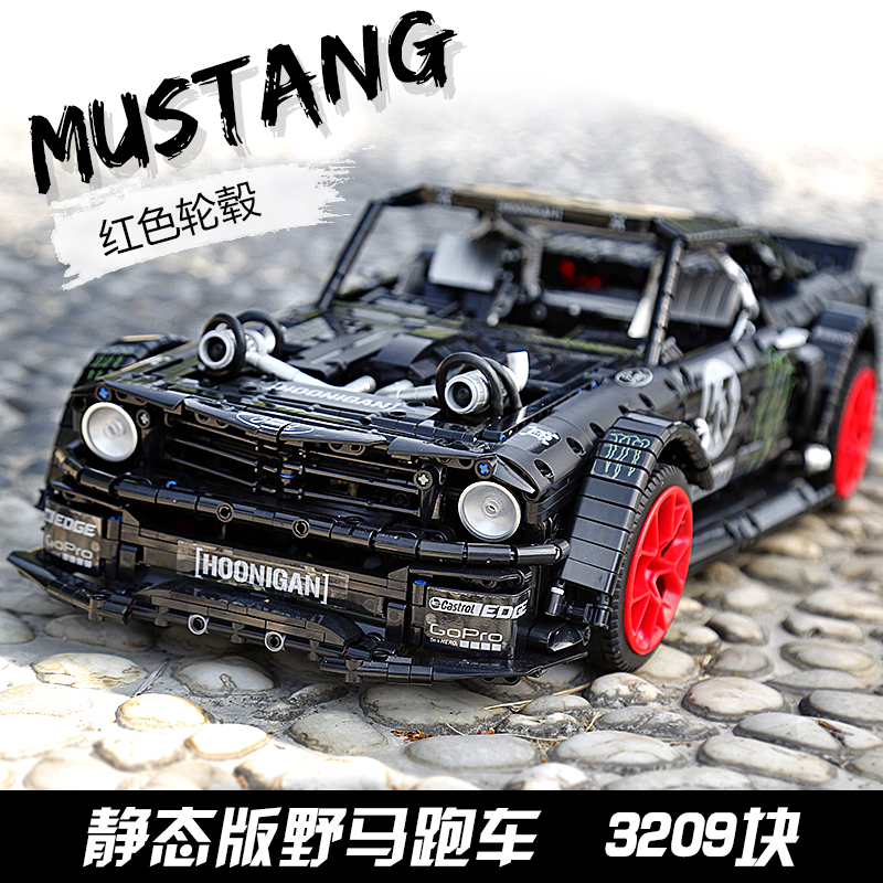 3209Pcs 1965 Ford Mustang Hoonicorn Racing Car Building Block Bricks 90068 20102
