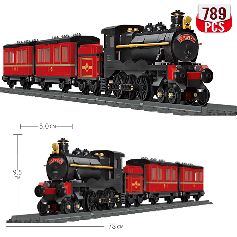 Classic Railway Steam locomotive Track Sets Building Block Expert Train Long-Distance Brick Counstrutor 59004
