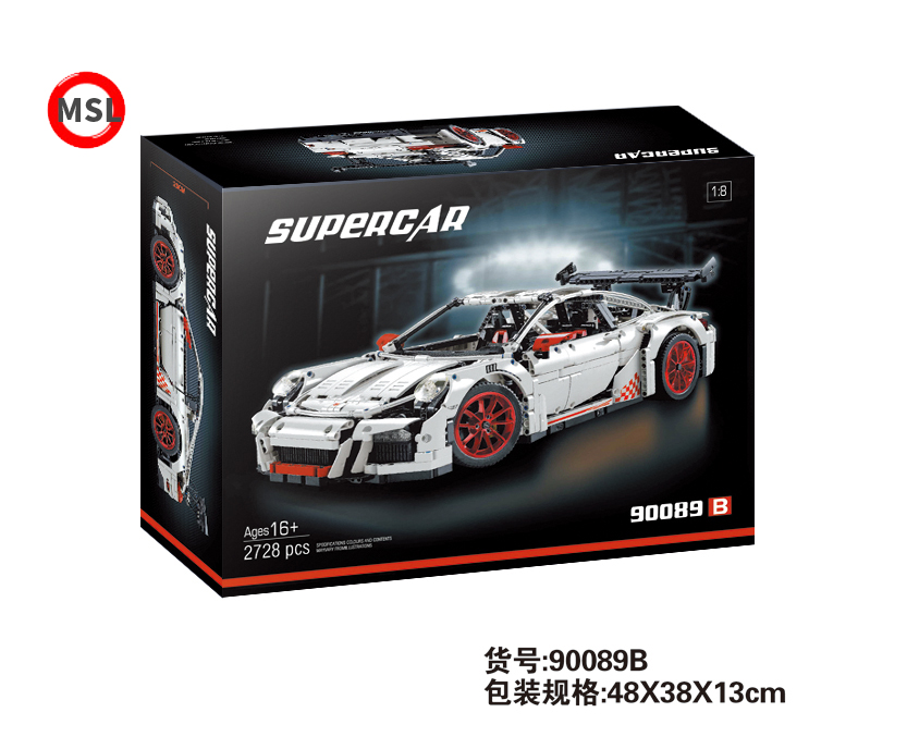 90089 2728Pcs High-tech Italian Super Race Car Model Building Block 42056 20001 3368B 3368C