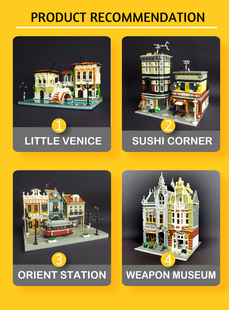 Creatoring Expert Street View The Fountain Square Moc Moduler House Building Blocks 89113 Corner Caffe