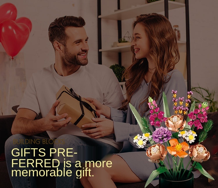10289 Bird Of Paradise Bouquet Rose Building Block Unziptoy Diy Potted Illustration 10298