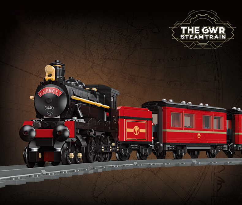 Classic Railway Steam locomotive Track Sets Building Block Expert Train Long-Distance Brick Counstrutor 59004