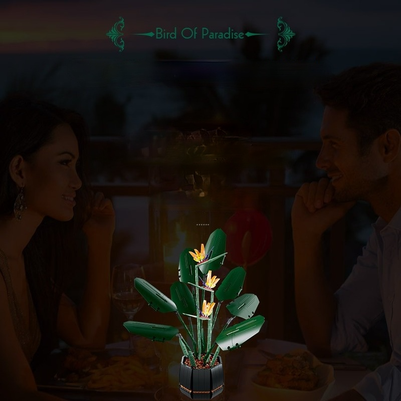 10289 Bird Of Paradise Bouquet Rose Building Block Unziptoy Diy Potted Illustration 10298
