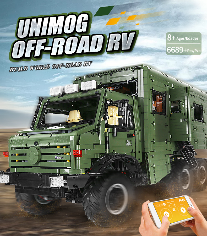 J907 High-Tech Remote Control The MOC Motorzied Nomadism RV Motorhome Truck Set Building Blocks Car