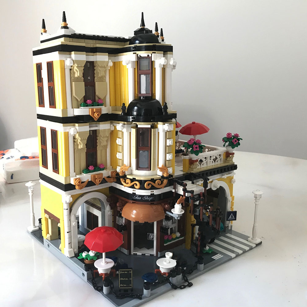 Ideas Creative Expert City Street View The Tea Shop 2985Pcs Moc Modular Brick Building Garden Center 89124