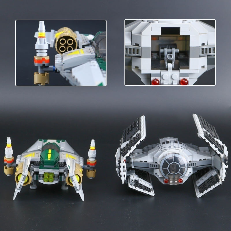 05030 Space Star Model Wars Vader Tie Advanced VS A-wing Starfighter Building Blocks 7515