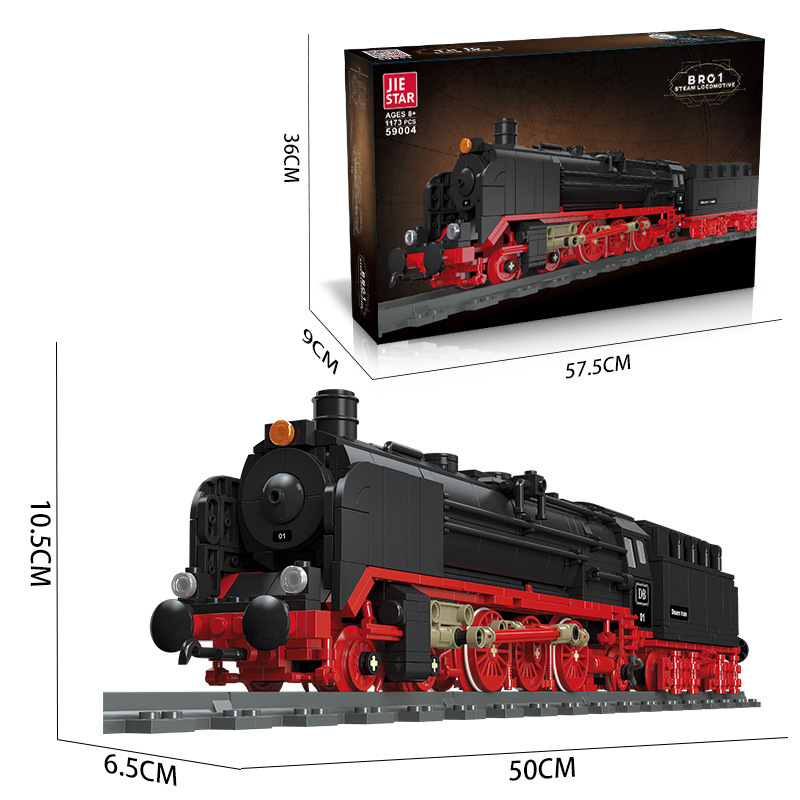 JIESTAR 59004 Steam Train Model European Retro Track Train Toy Building Block Child Assembly