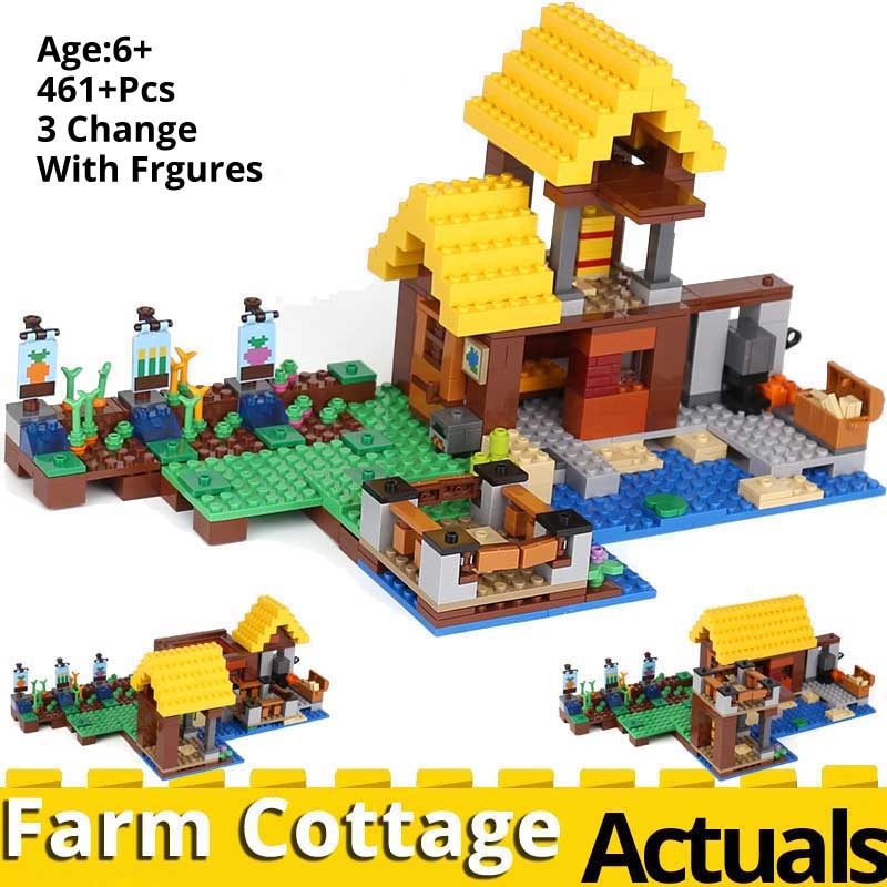 The Farm Cottage 461PCS Compatible Minecrafts 21144 House Model Building Blocks