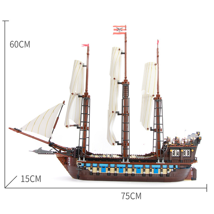 Compatible 10210 22001 Pirates Imperial Caribbean Building Blocks Set Flagship Model Ship Bricks Gifts For Kids Toys IN STOCK