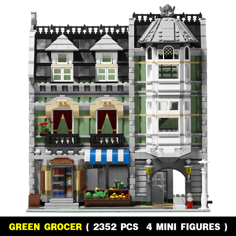 City StreetView Green Grocer Building Blocks Bricks Grocery Store Model Kids Toy Birthday Christmas Gift Compatible 10185