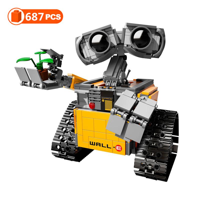 687pcs Wall E  16003 The Robot High-tech Building Blocks Idea Electic Figures 21303