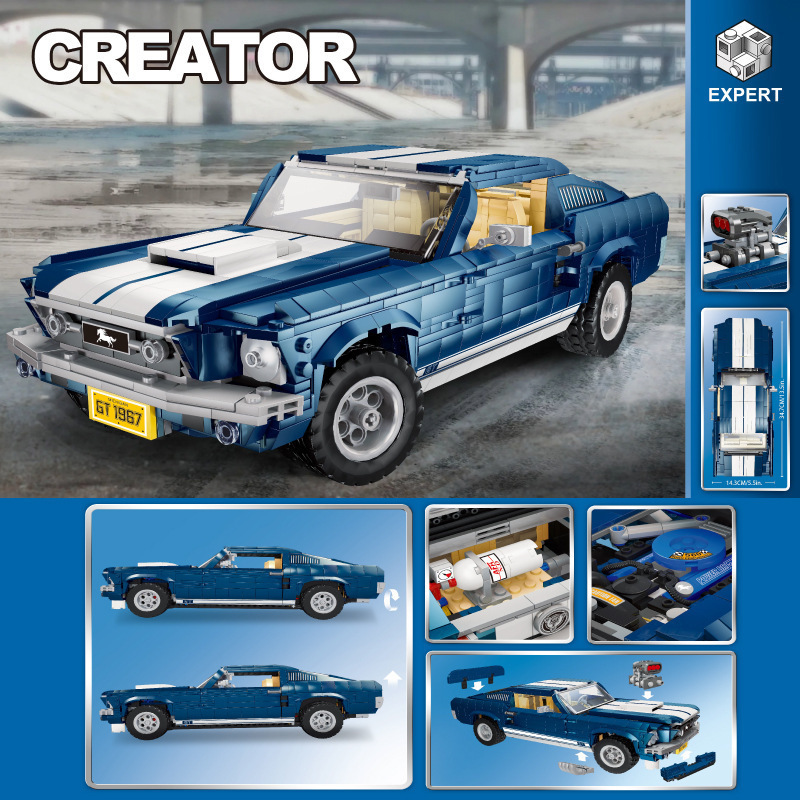 10265 Classic Muscle Race Car 1967 GT500 11293 91024 Building Blocks Bricks 42126