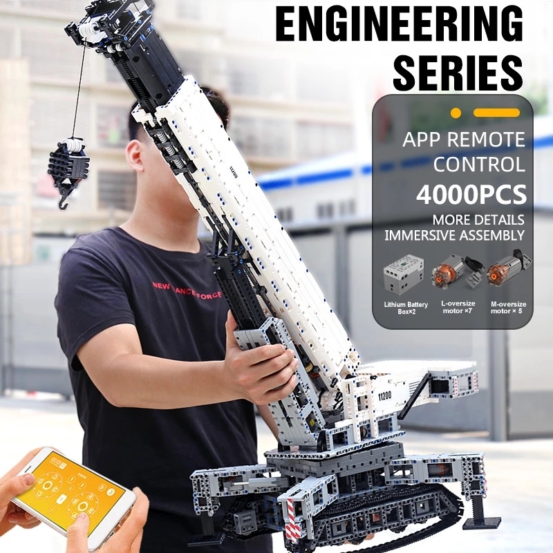 Mould King 17002 APP Remote Controll LIEBHERRS LTM 11200 Excavator Crane Truck MOC-20920 Building Blocks Kids Birthday Toy Gifts