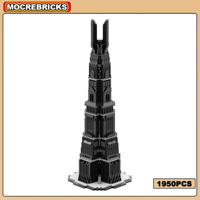 Sci Fi Movie Magic ring Architecture Barad-dûr Orthanc MOC Building Blocks Assembly Model DIY Collection Technology Bricks Toys