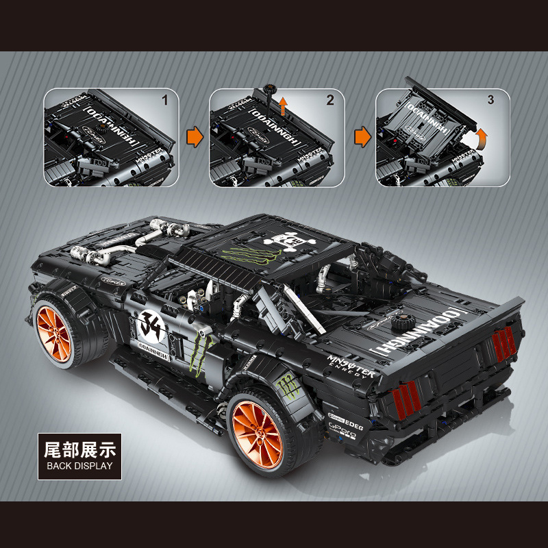1:8 V2 23009 Freedom And Violence Ford Mustang Assembling Building Block 20102 MOC-22970