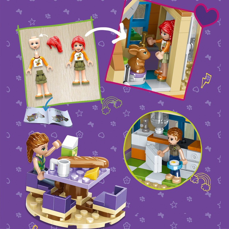 796pcs House Building Blocks Friend Woods Villa House Bricks Classic Girl Model Family 41369 3020 01081