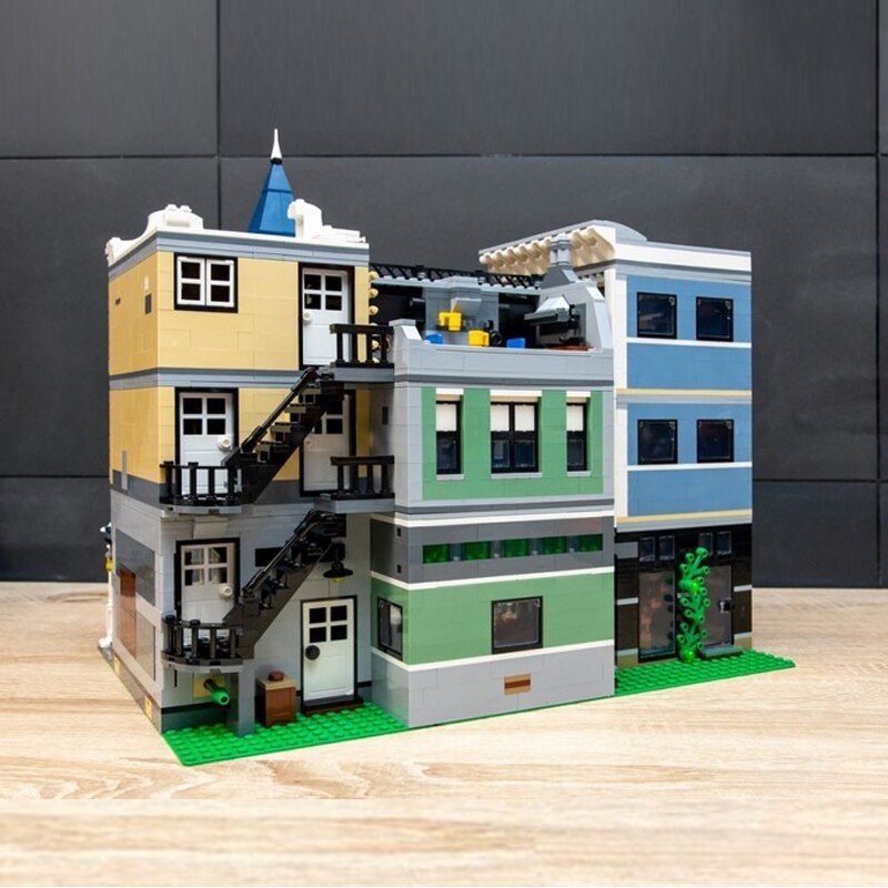 Street View 15019 Modular Buildings Assembly Square Model 10255 City House Blocks Brick Educational Toys Children Christmas Gift