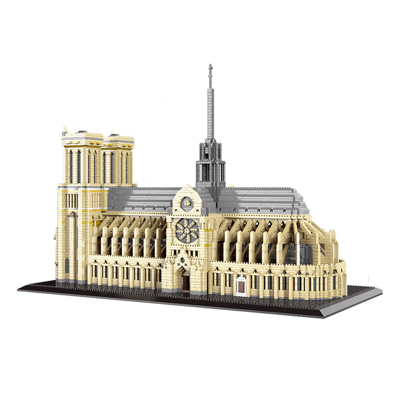 7380pcs+World Architecture Mini Building Blocks Notre-Dame DE Paris Model Church City bricks Toys For Children Gifts