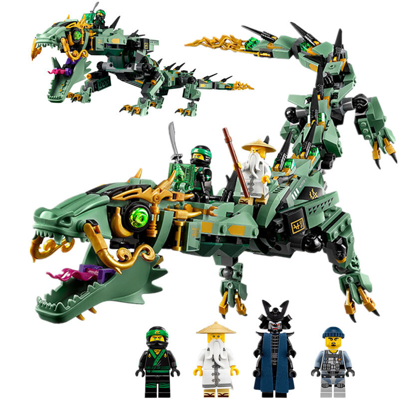 574pcs Mecha Dragon Building Blocks 70612 Green Ninjas Mech Dragon Blocks