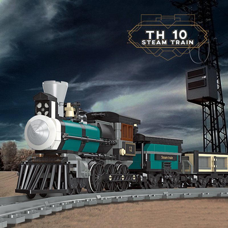 Classic Railway Steam locomotive Track Sets Building Block Expert Train Long-Distance Brick Counstrutor 59004