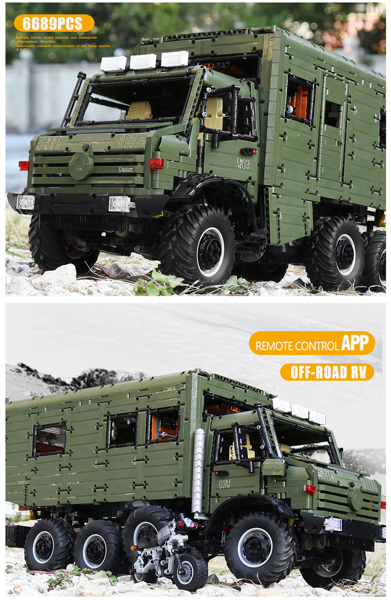 J907 High-Tech Remote Control The MOC Motorzied Nomadism RV Motorhome Truck Set Building Blocks Car